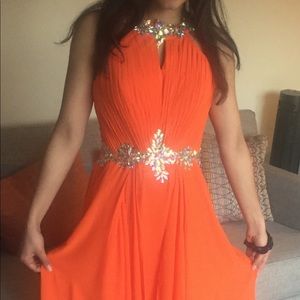 Orange Prom Dress Size 6! Worn once.